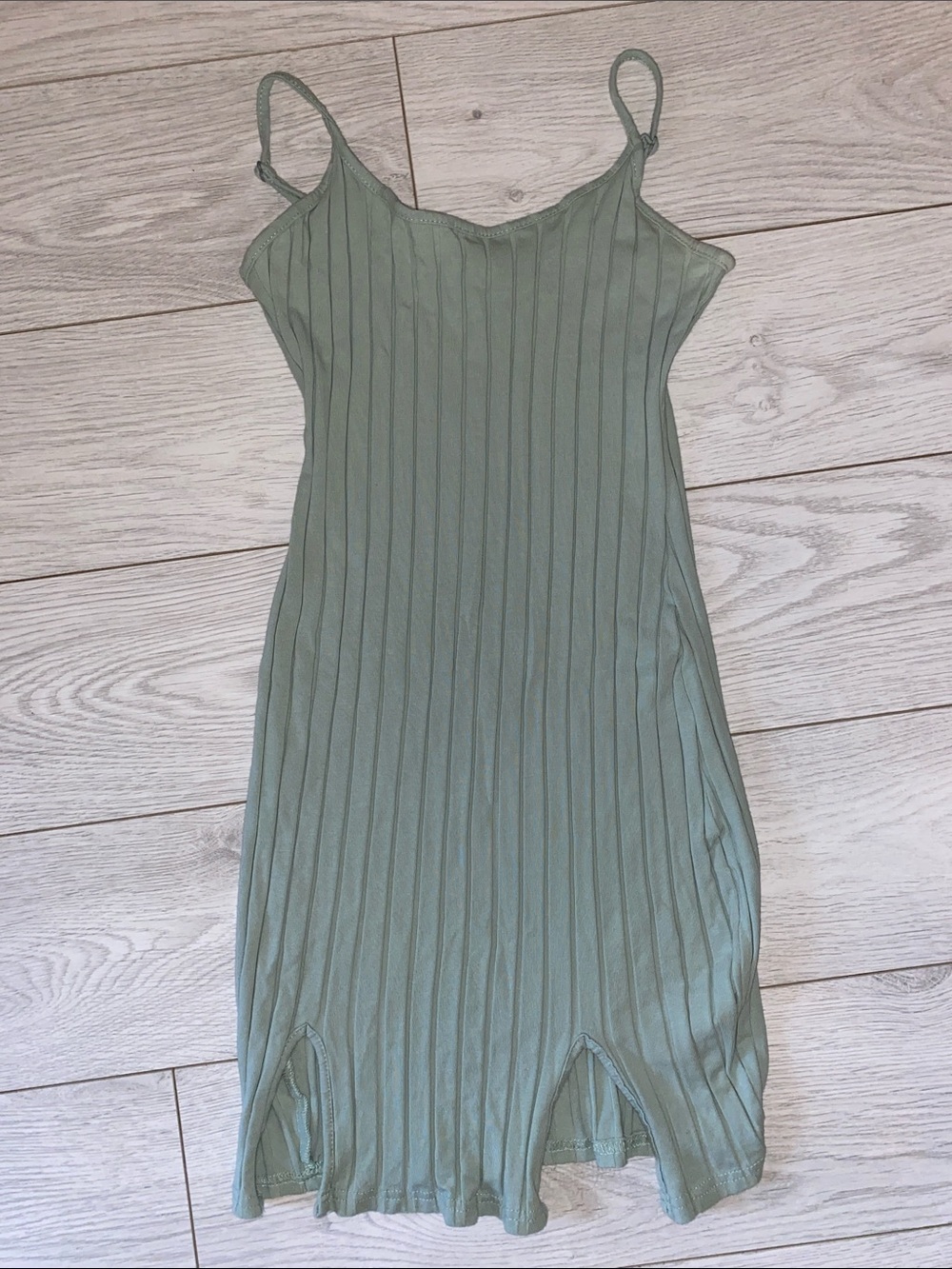 SHEIN Sage Ribbed Tank Mini Dress - Women